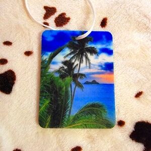 Beach Palm Tree Unscented Car Air Freshener Freshie